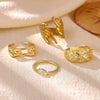 Women's Minimalist Geometric Bow Ring In Goldplated Copper With A Wideface Design And Diamondencrusted Detail