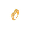 Women's Minimalist Geometric Bow Ring In Goldplated Copper With A Wideface Design And Diamondencrusted Detail