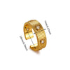 Women's Minimalist Geometric Bow Ring In Goldplated Copper With A Wideface Design And Diamondencrusted Detail