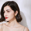 Women's Minimalist Geometric Branchshaped Wing Earrings With Zircon Accents Electroplated Copper Jewelry