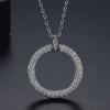 Women's Minimalist Geometric Circle Pendant Necklace With Copper And Zircon Electroplated Cross Chain