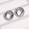 Women's Minimalist Geometric Circular Stainless Steel Hoop Earrings With Electroplated Finish