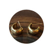 Women's Minimalist Geometric Copper Circle C Shape Earrings With Electroplated Metallic Retro Style
