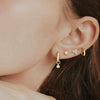 Women's Minimalist Geometric Copper Earring Set With Gold Color Electroplated Finish Sweet And Artistic Style