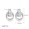 Women's Minimalist Geometric Copper Earrings With Electroplating And Irregular Double Ring Coil Winding Design