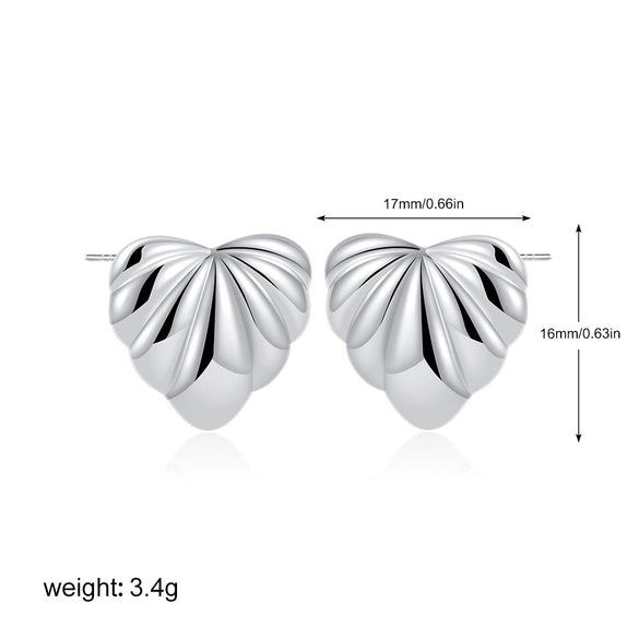 Women's Minimalist Geometric Copper Earrings With Electroplating And Irregular Double Ring Coil Winding Design