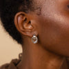 Women's Minimalist Geometric Copper Earrings With Electroplating And Irregular Double Ring Coil Winding Design