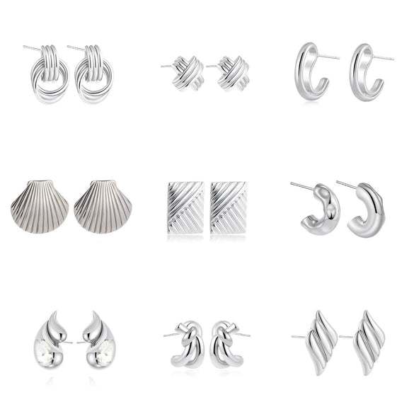 Women's Minimalist Geometric Copper Earrings With Electroplating And Irregular Double Ring Coil Winding Design