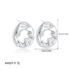 Women's Minimalist Geometric Copper Earrings With Electroplating And Irregular Double Ring Coil Winding Design