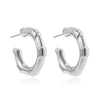 Women's Minimalist Geometric Copper Earrings With Electroplating And Irregular Double Ring Coil Winding Design