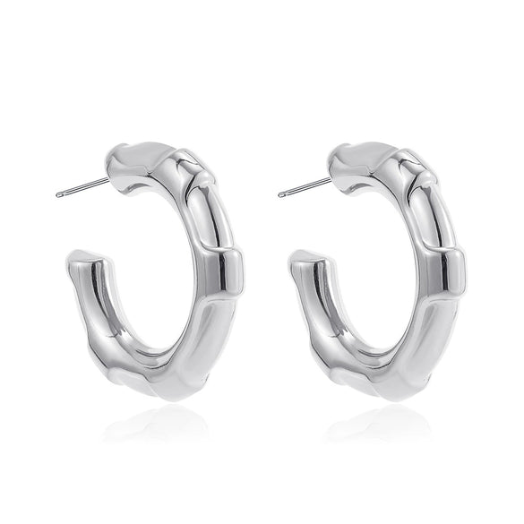 Women's Minimalist Geometric Copper Earrings With Electroplating And Irregular Double Ring Coil Winding Design