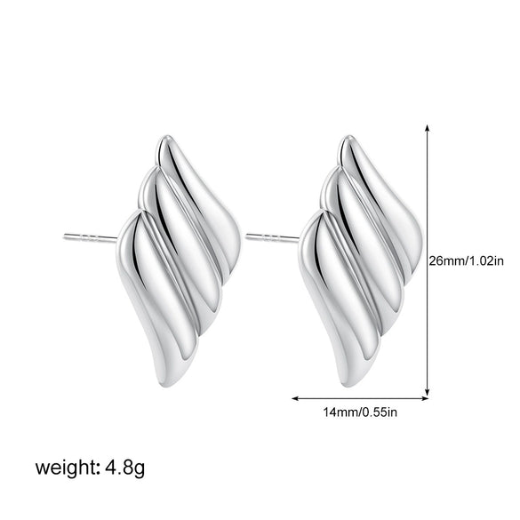 Women's Minimalist Geometric Copper Earrings With Electroplating And Irregular Double Ring Coil Winding Design