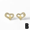Women's Minimalist Geometric Copper Gold Plated Zircon Star And Smiley Earrings