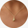 Women's Minimalist Geometric Copper Necklace With Stainless Steel Pendant Bow Sun Moon Evil Eye And Conch Clavicle Chain
