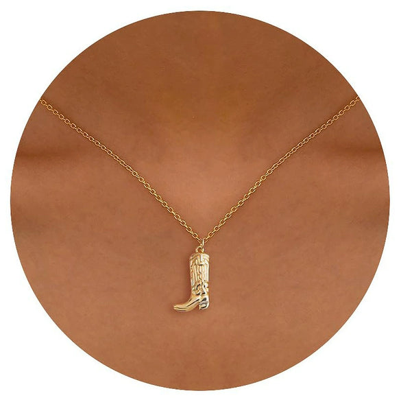 Women's Minimalist Geometric Copper Necklace With Stainless Steel Pendant Bow Sun Moon Evil Eye And Conch Clavicle Chain