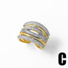 Women's Minimalist Geometric Copper Opening Ring Electroplated With Gold