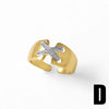 Women's Minimalist Geometric Copper Opening Ring Electroplated With Gold