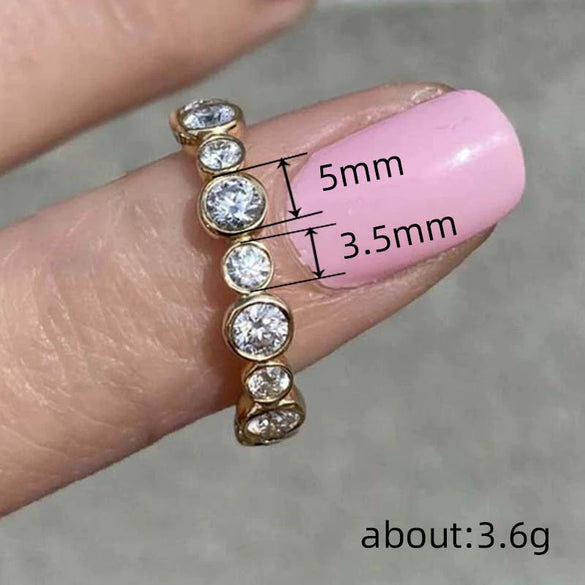 Women's Minimalist Geometric Copper Ring With Zircon