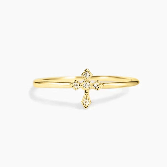 Women's Minimalist Geometric Copper Ring With Zirconia Design