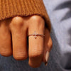 Women's Minimalist Geometric Copper Ring With Zirconia Design
