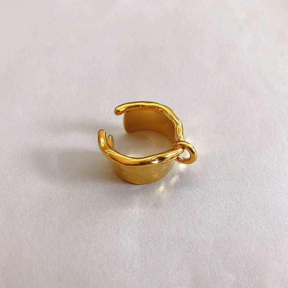 Women's Minimalist Geometric Ear Cuff Earrings Copper Gold Plated With Silver Needle Fashion Electroplated Opening Clip Design