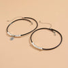 Women's Minimalist Geometric Metal Alloy Pendant Necklace With Leather Wax Thread Chain And Electroplating Treatment