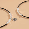 Women's Minimalist Geometric Metal Alloy Pendant Necklace With Leather Wax Thread Chain And Electroplating Treatment