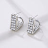 Women's Minimalist Geometric Metal Earrings With Aaa Zircon Claw Setting Electroplated Fashion Jewelry