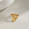 Women's Minimalist Geometric Open Ring Stainless Steel With Pvd Vacuum Gold Plating And Exquisite Unique Jewelry Design