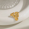 Women's Minimalist Geometric Open Ring Stainless Steel With Pvd Vacuum Gold Plating And Exquisite Unique Jewelry Design