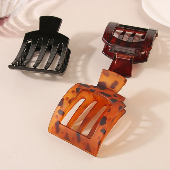 Women's Minimalist Geometric Pc Spray Painted Square Highend Grab Clip Hair Accessories