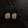 Women's Minimalist Geometric Resin Potato Chip Shaped Earrings With Silver Needle Smudged Color Retro Fashion Earrings