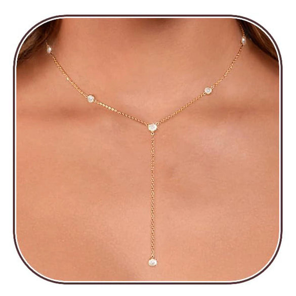 Women's Minimalist Geometric Round Copper Necklace With Regular Chain Electroplated Simple Fashion Clavicle Chain