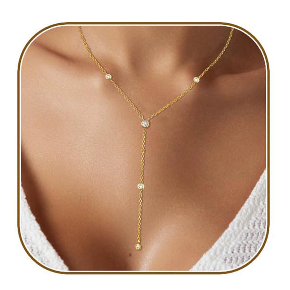 Women's Minimalist Geometric Round Copper Necklace With Regular Chain Electroplated Simple Fashion Clavicle Chain