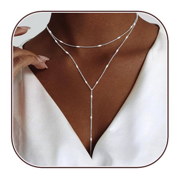 Women's Minimalist Geometric Round Copper Necklace With Regular Chain Electroplated Simple Fashion Clavicle Chain