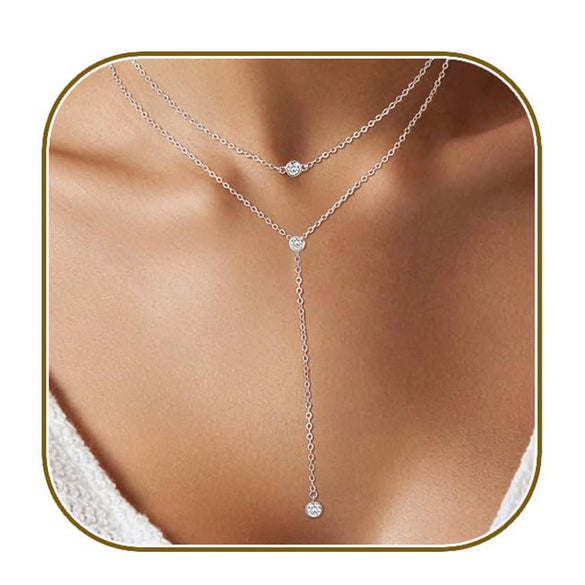 Women's Minimalist Geometric Round Copper Necklace With Regular Chain Electroplated Simple Fashion Clavicle Chain