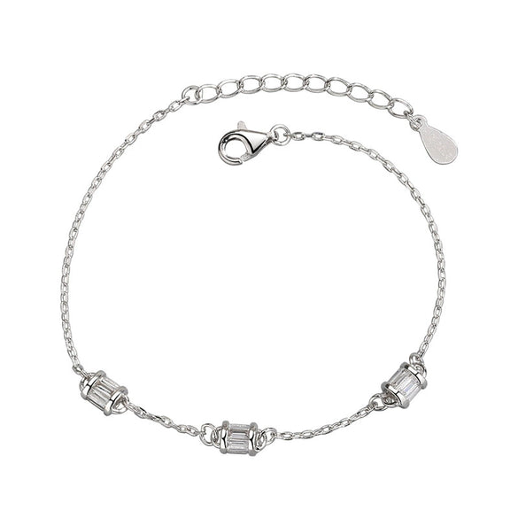 Women's Minimalist Geometric S925 Sterling Silver Bracelet Simple Electroplated Fashion Hand Jewelry