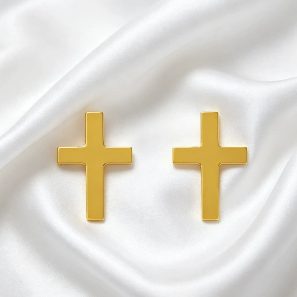 Women's Minimalist Geometric Square Cross Earrings Electroplated Alloy Fashion Jewelry With Stainless Steel Ear Posts For Everyday Wear