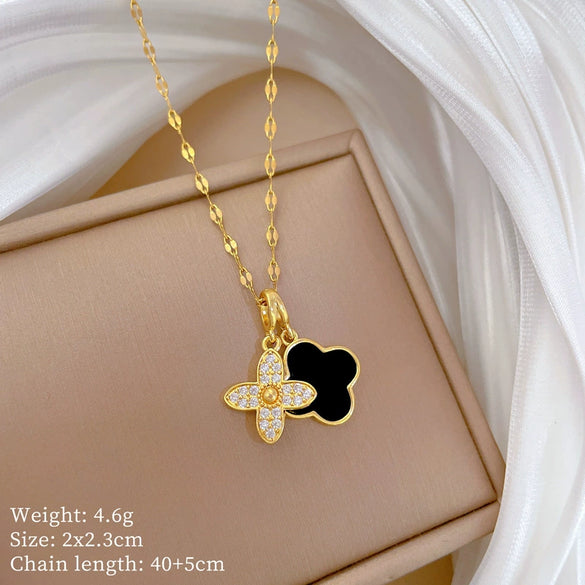 Women's Minimalist Geometric Stainless Steel And Copper Necklace With Electroplating