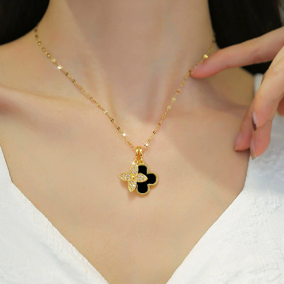 Women's Minimalist Geometric Stainless Steel And Copper Necklace With Electroplating