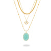 Women's Minimalist Geometric Stainless Steel And 18K Gold Necklace With Electroplating