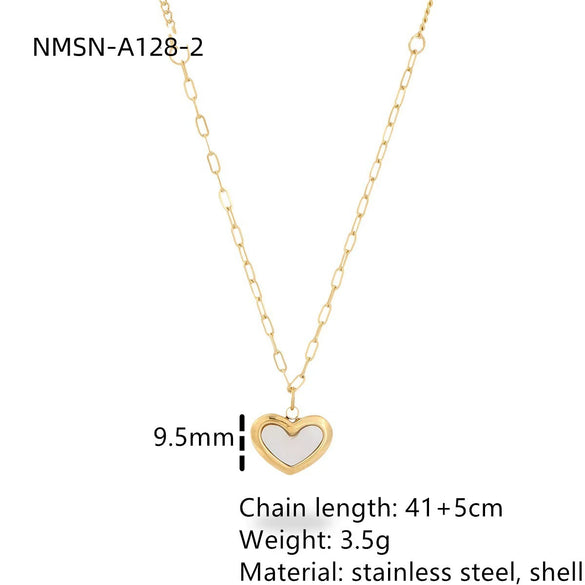 Women's Minimalist Geometric Stainless Steel And 18K Gold Necklace With Electroplating