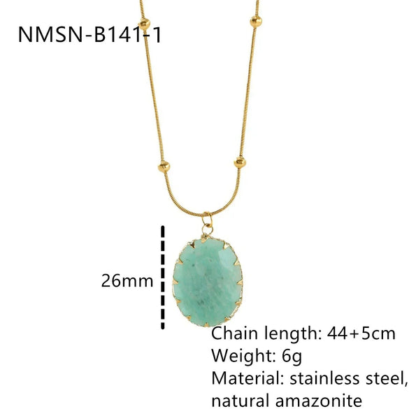 Women's Minimalist Geometric Stainless Steel And 18K Gold Necklace With Electroplating