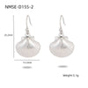 Women's Minimalist Geometric Stainless Steel And Pearl Marine Shell Necklace Pendant With Electroplating