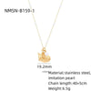 Women's Minimalist Geometric Stainless Steel And Pearl Marine Shell Necklace Pendant With Electroplating