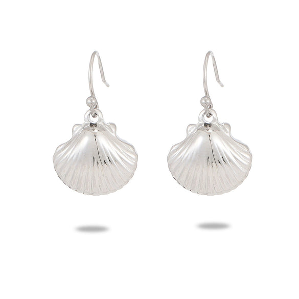 Women's Minimalist Geometric Stainless Steel And Pearl Marine Shell Necklace Pendant With Electroplating