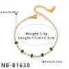 Women's Minimalist Geometric Stainless Steel Bracelet With Zircon And Rhinestone Accents And An Electroplated Finish