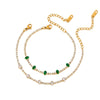 Women's Minimalist Geometric Stainless Steel Bracelet With Zircon And Rhinestone Accents And An Electroplated Finish