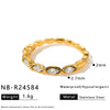 Women's Minimalist Geometric Stainless Steel Ring With Zircon Inlay And 18K Vacuum Plated Finish