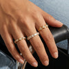 Women's Minimalist Geometric Stainless Steel Ring With Zircon Inlay And 18K Vacuum Plated Finish